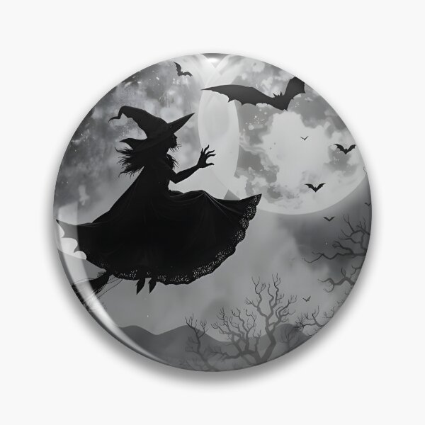 Item preview, Spooky Witch & Twin Moons: Halloween Forest Flight designed and sold by Daniela`s shop.