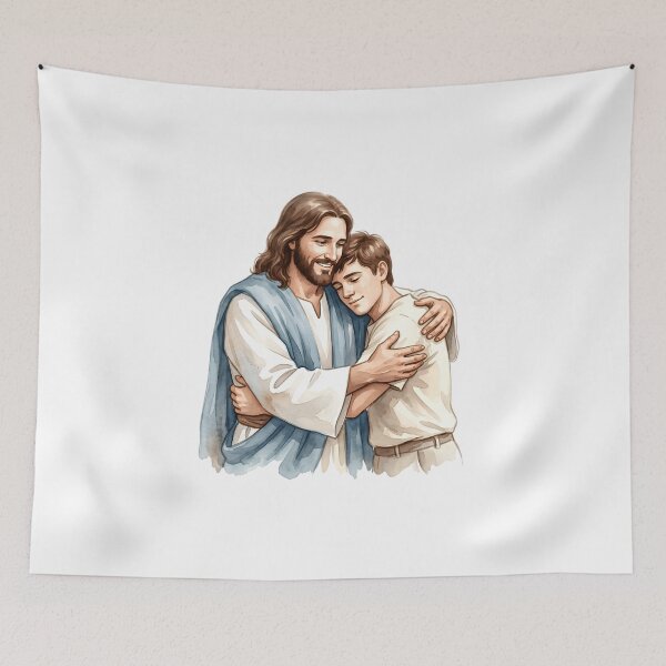 Item preview, Jesus Embracing Young Man Christian  designed and sold by stylishdzign.