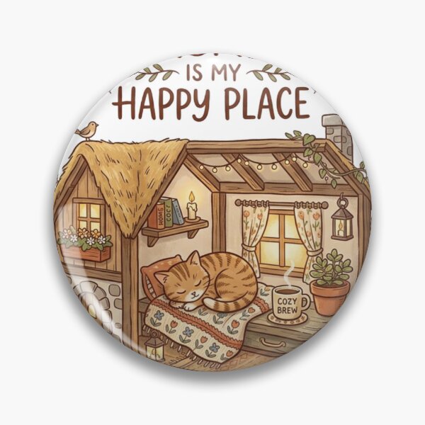 Item preview, Home Is My Happy Place Cozy Cat Introvert Design designed and sold by meghnad.