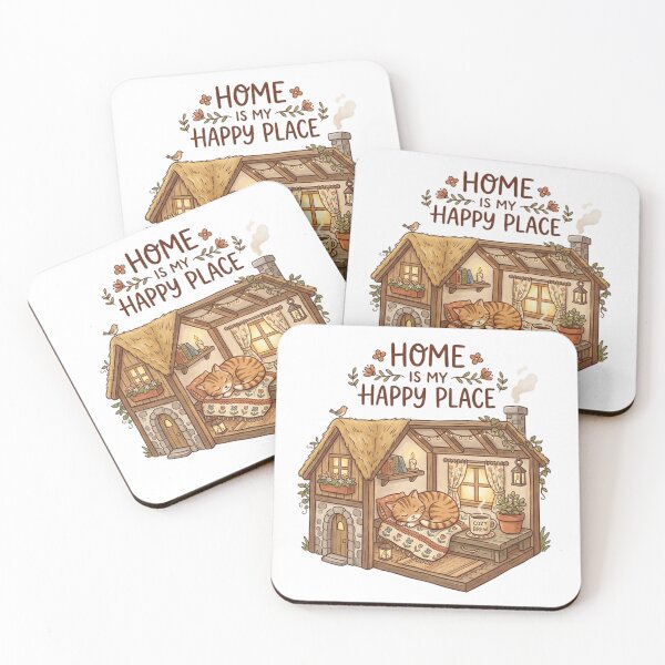 Item preview, Home Is My Happy Place Cozy Cat Introvert Design designed and sold by meghnad.