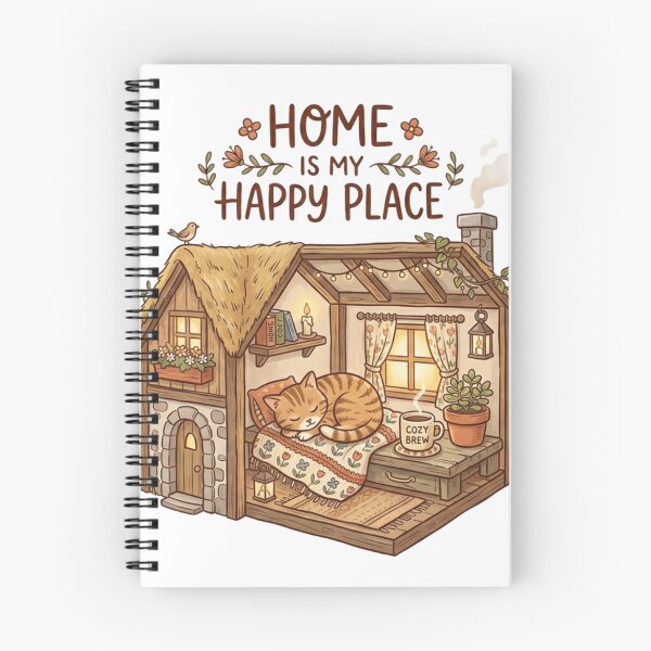 Item preview, Home Is My Happy Place Cozy Cat Introvert Design designed and sold by meghnad.