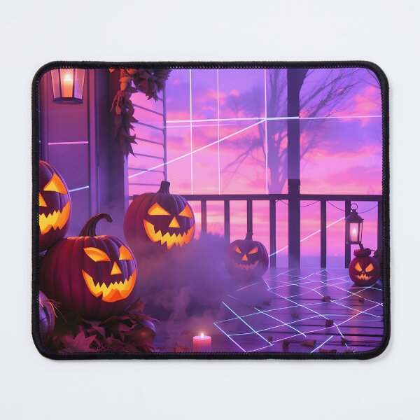 Item preview, Halloween Synthwave Porch: Neon Pumpkins designed and sold by Daniela`s shop.