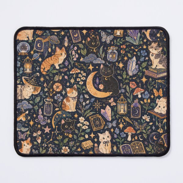 Item preview, Mystic Night Cats Magical Pattern designed and sold by Iampoji.