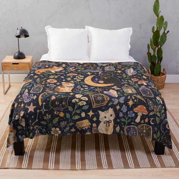 Item preview, Mystic Night Cats Magical Pattern designed and sold by Iampoji.