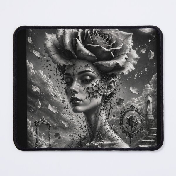 Item preview, Surreal black and white rose — strange dream designed and sold by Axokris.