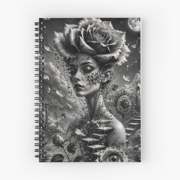 Item preview, Surreal black and white rose — strange dream designed and sold by Axokris.