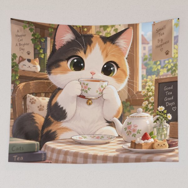 Item preview, Kitten & Tea designed and sold by BlackDotBunny.