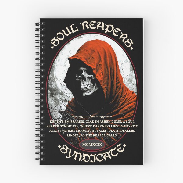 Item preview, Soul Reapers Syndicate T-Shirt | Hooded Skull Portrait Graphic Tee | Dark Gothic Vintage Shirt designed and sold by vec4u.
