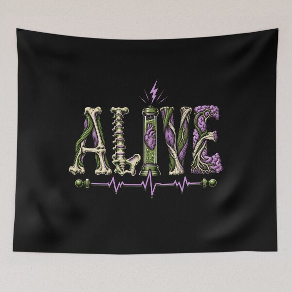 Item preview, Frankenstein ALIVE Anatomy Lettering designed and sold by Fenay Designs.