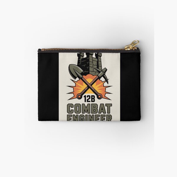 Item preview, 12B Combat Engineer — Castle Tower Emblem with Shovel, Pickaxe, and Explosion U.S. Army MOS Graphic designed and sold by GFamilyC.
