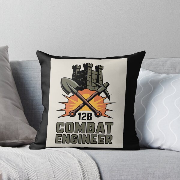 Item preview, 12B Combat Engineer — Castle Tower Emblem with Shovel, Pickaxe, and Explosion U.S. Army MOS Graphic designed and sold by GFamilyC.