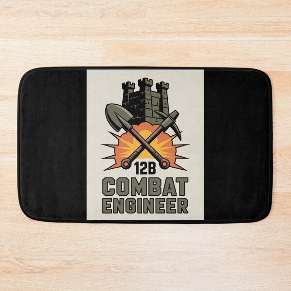 Item preview, 12B Combat Engineer — Castle Tower Emblem with Shovel, Pickaxe, and Explosion U.S. Army MOS Graphic designed and sold by GFamilyC.
