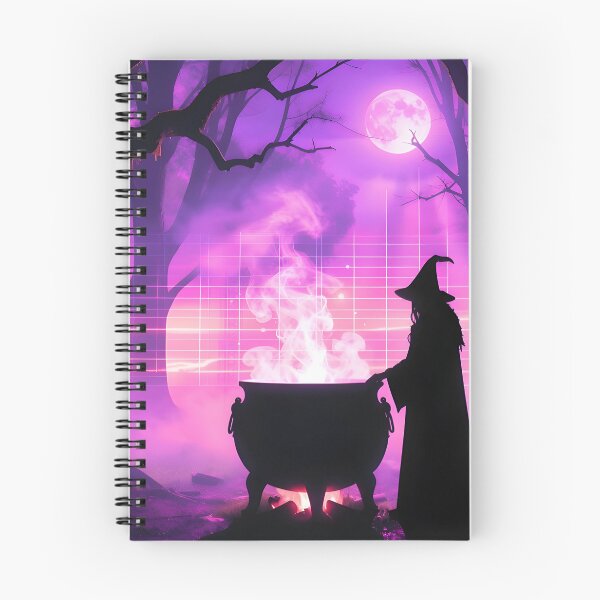 Item preview, Synthwave Witch & Cauldron: Purple Spooky Aesthetic designed and sold by Daniela`s shop.