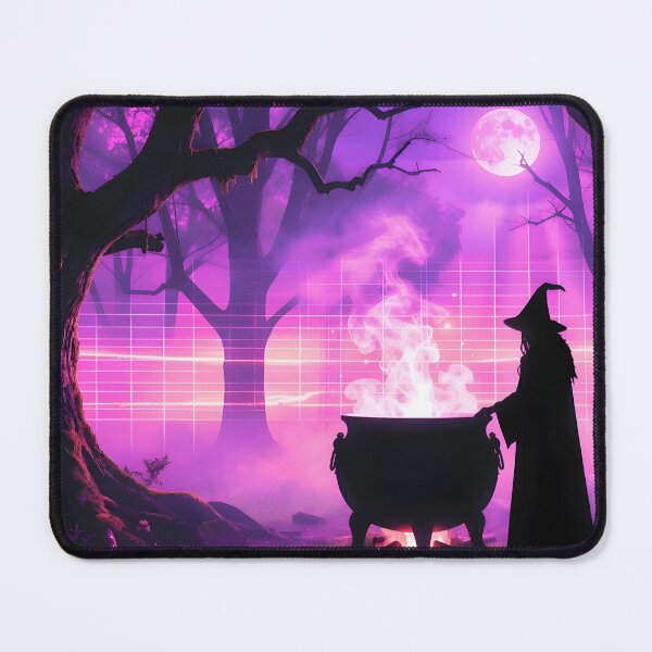 Item preview, Synthwave Witch & Cauldron: Purple Spooky Aesthetic designed and sold by Daniela`s shop.