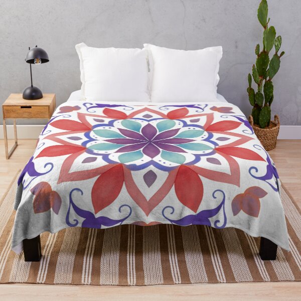 Item preview, Vibrant Psychedelic Floral Mandala designed and sold by RAJASWARSTORE.