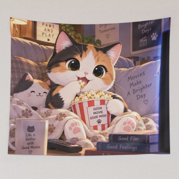 Item preview, Kitten & Movie designed and sold by BlackDotBunny.