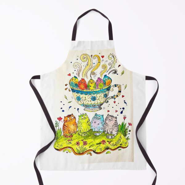 Item preview, Whimsical Giant Teacup & Cats Art Print | Storybook Watercolor designed and sold by TrazosDelSurArt.