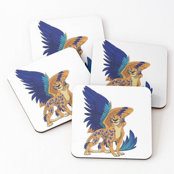 Item preview, Winged Cheetah Fantasy Creature – Blue and Orange Mythical Cat Illustration designed and sold by 4U---Store.