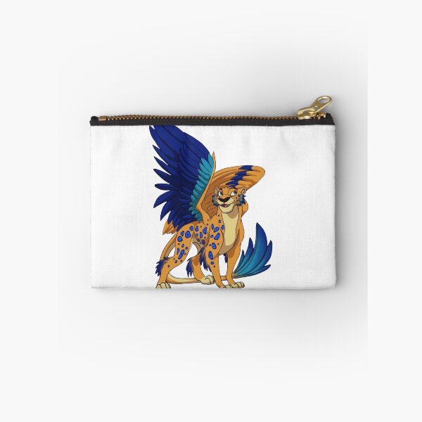 Item preview, Winged Cheetah Fantasy Creature – Blue and Orange Mythical Cat Illustration designed and sold by 4U---Store.