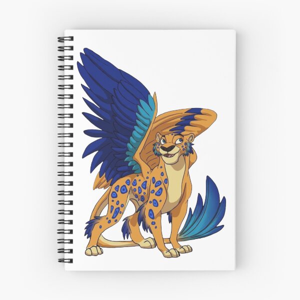 Item preview, Winged Cheetah Fantasy Creature – Blue and Orange Mythical Cat Illustration designed and sold by 4U---Store.