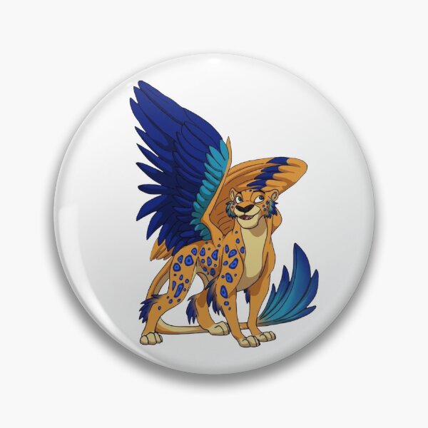Item preview, Winged Cheetah Fantasy Creature – Blue and Orange Mythical Cat Illustration designed and sold by 4U---Store.