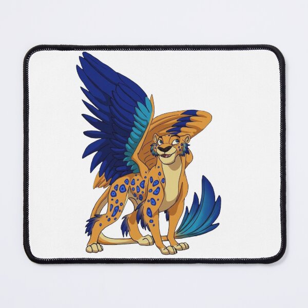 Item preview, Winged Cheetah Fantasy Creature – Blue and Orange Mythical Cat Illustration designed and sold by 4U---Store.