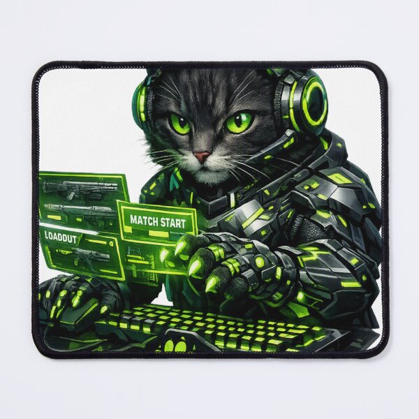 Item preview, Cyberpunk Victory Esports Gamer Cat - Neon Green Cyberpaws Mechanical Armor Sticker designed and sold by CyberPaws Art.