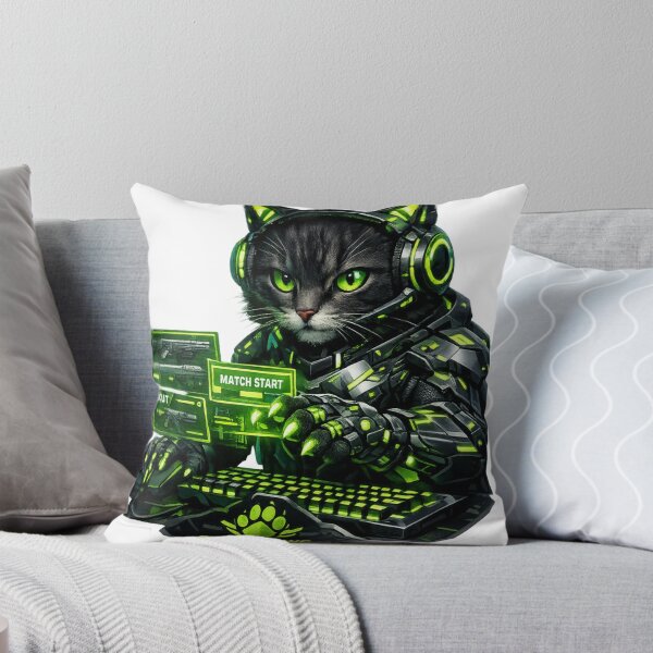 Item preview, Cyberpunk Victory Esports Gamer Cat - Neon Green Cyberpaws Mechanical Armor Sticker designed and sold by CyberPaws Art.