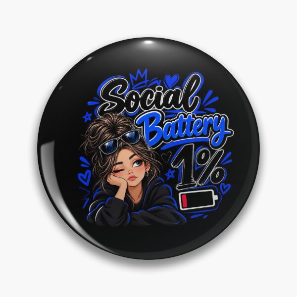 Item preview, Messy Bun Girl Social Battery 1 Percent Cute Introvert T-Shirt designed and sold by Shuvra Gain.
