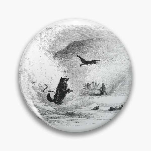 Item preview, Vintage Arctic Sled Dog and Bird Engraving designed and sold by Antique Science Press.