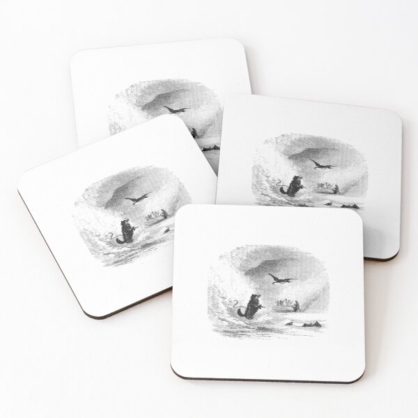 Item preview, Vintage Arctic Sled Dog and Bird Engraving designed and sold by Antique Science Press.
