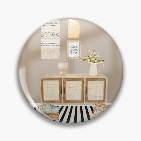Item preview, Cozy Boho Entryway Interior with Rattan Cabinet and Macrame Art designed and sold by HBBS DESIGNS.