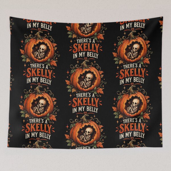 Item preview, There's a Skelly In My Belly Halloween Pregnancy Mom Announcement designed and sold by LovelyEvaDesign.