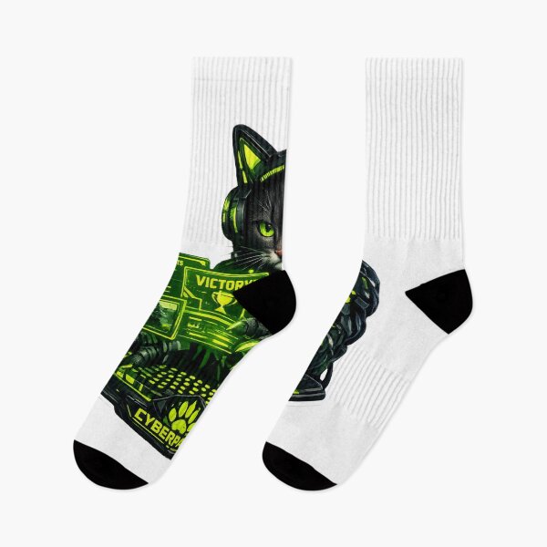 Item preview, Cyberpunk Victory Esports Gamer Cat - Neon Green Cyberpaws Mechanical Armor Sticker designed and sold by CyberPaws Art.