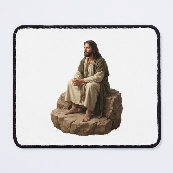 Item preview, Jesus Sitting on Rock Contemplation  designed and sold by stylishdzign.