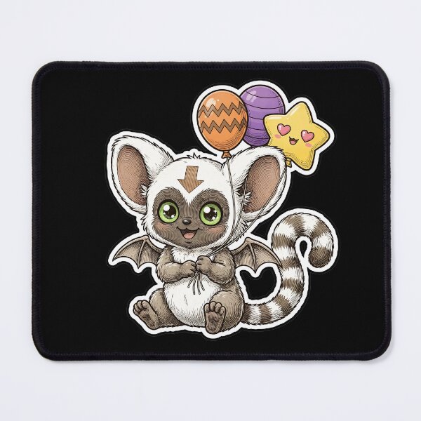 Item preview, Cute Baby Momo with Balloons Avatar The Last Airbender ATLA Winged Lemur designed and sold by HealingEraInk.