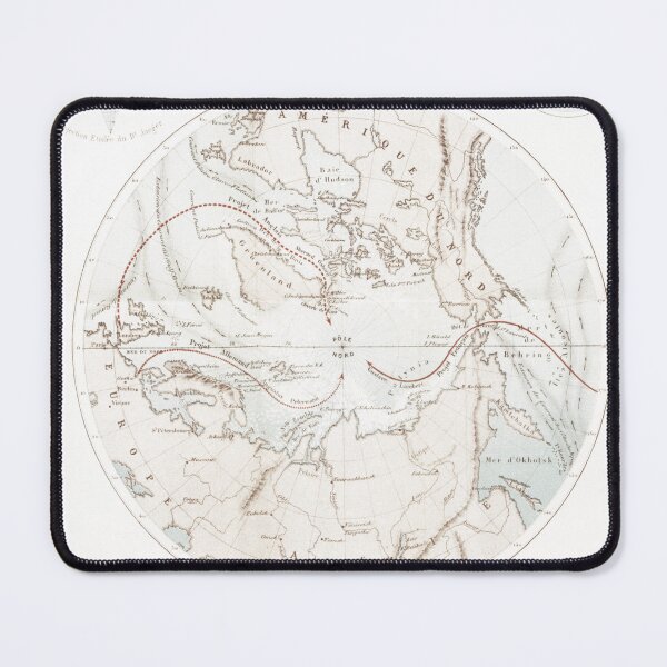 Item preview, Antique French North Pole Arctic Map Lithograph designed and sold by Antique Science Press.