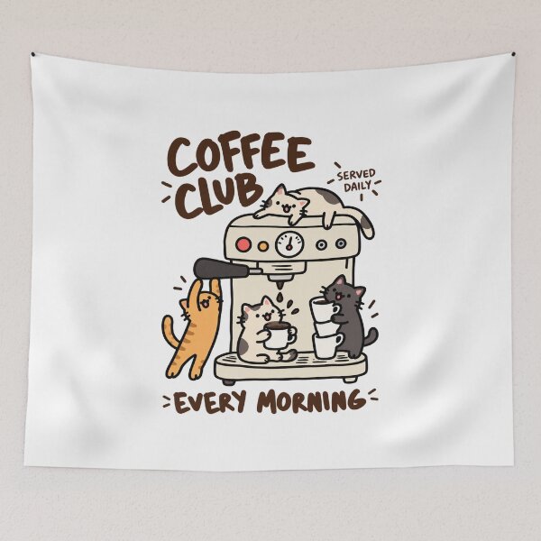 Item preview, Coffee Club Every Morning Funny Cat designed and sold by MonkiFlipp.