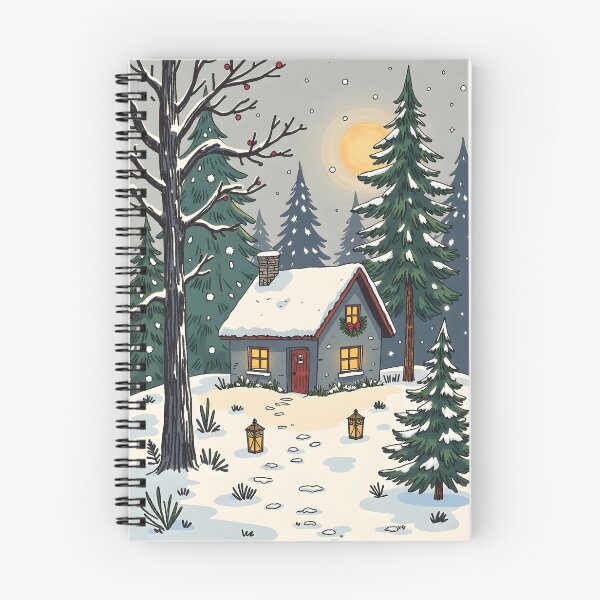 Item preview, Christmas Cottage Snowy Forest Winter Scene designed and sold by Connys Colorful World.
