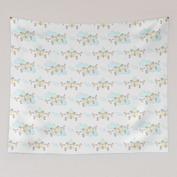 Item preview, Little Pilot Yellow Airplanes Seamless Kids Pattern designed and sold by PatternUnique.