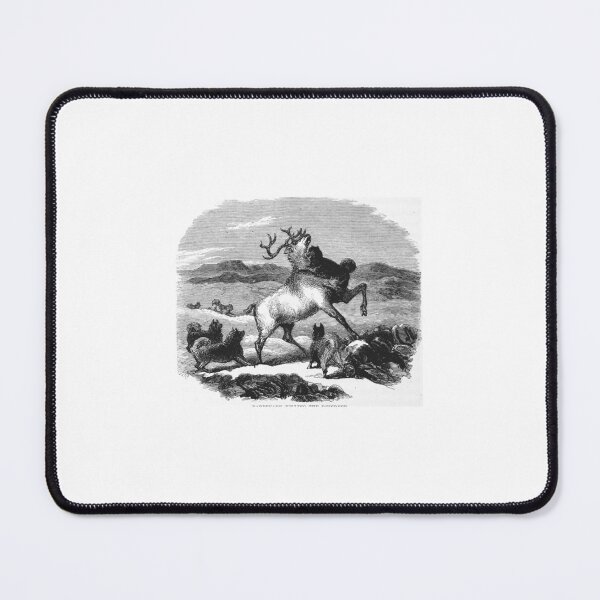 Item preview, Vintage Reindeer Hunt Antique Woodcut Engraving designed and sold by Antique Science Press.