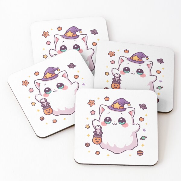Item preview, Cute Ghost Cat – Kawaii Halloween Magic designed and sold by Cavalier-org.