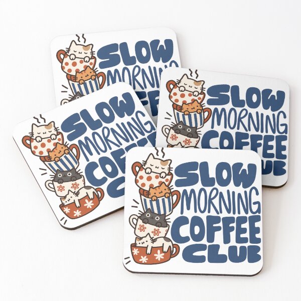 Item preview, Slow Morning Coffee Club Cute Cats designed and sold by MonkiFlipp.