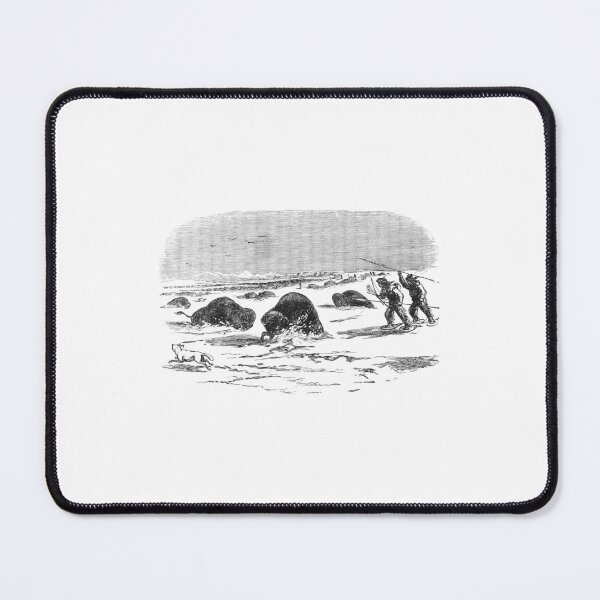 Item preview, Vintage Arctic Walrus Hunting Engraving designed and sold by Antique Science Press.