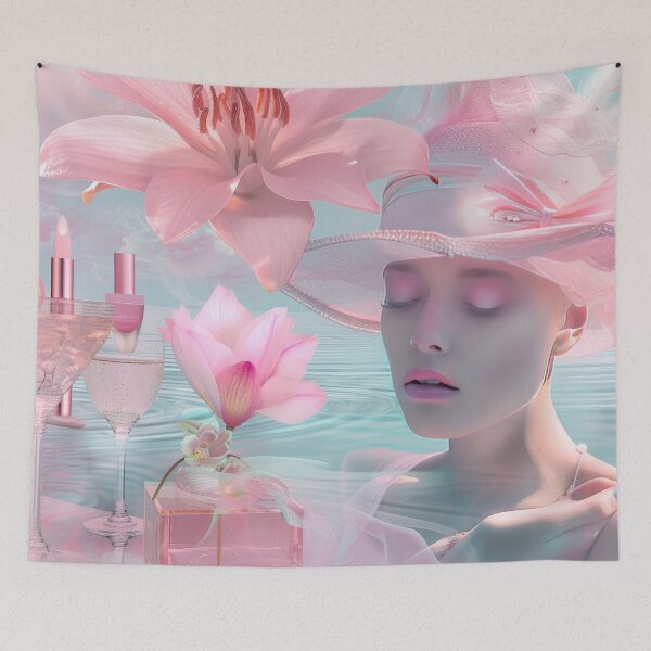 Item preview, Romantic Sakura Woman – Dreamy Cherry Blossom Portrait designed and sold by FlowersColorful.