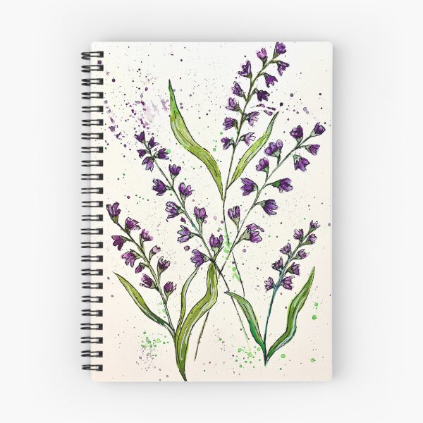 Item preview, Purple Lavender Wildflowers Watercolor Art Print | Ink Botanical Wash⁠ designed and sold by TrazosDelSurArt.