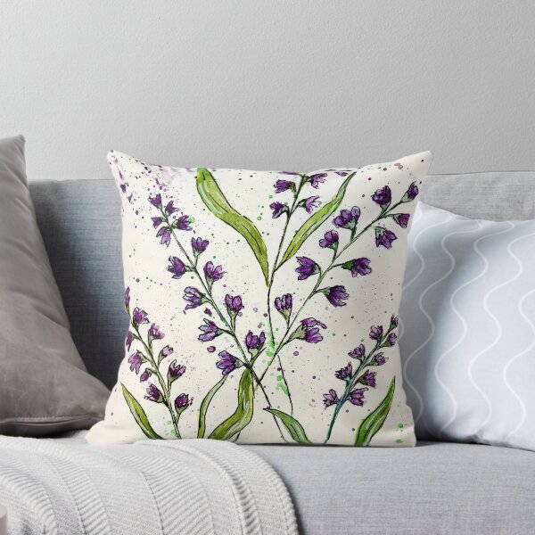 Item preview, Purple Lavender Wildflowers Watercolor Art Print | Ink Botanical Wash⁠ designed and sold by TrazosDelSurArt.