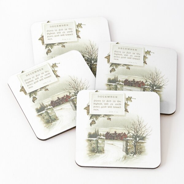 Item preview, Vintage December Bible Verse Christmas Snow Scene designed and sold by Antique Science Press.