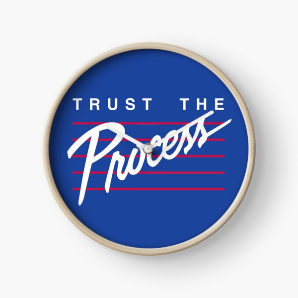 Trust The Process cursive lines Clock