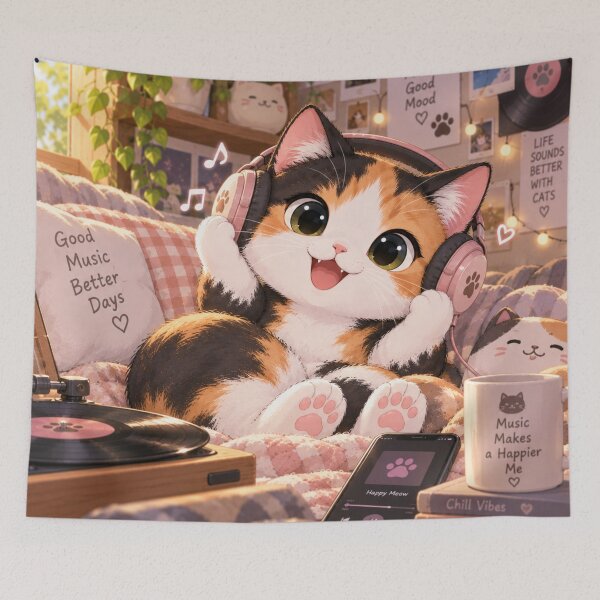 Item preview, Kitten & Music designed and sold by BlackDotBunny.
